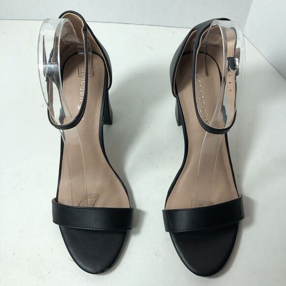 Madden Girl Heels Sandals Womens Size 9 Black Beella Block Ankle Strap Buckle G3 - Picture 4 of 10
